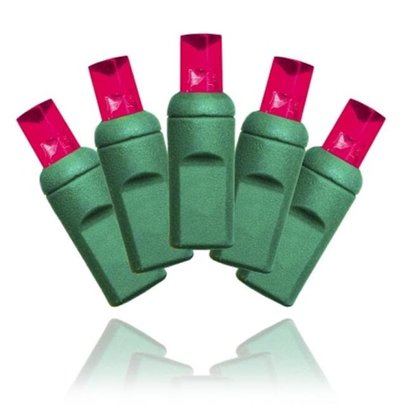 Queens Of Christmas S-70MMBU-4G 70 Count Burgundy Decorative LED Light Set on Green Wire with 4 in. Spacing S-70MMBU-4G - main
